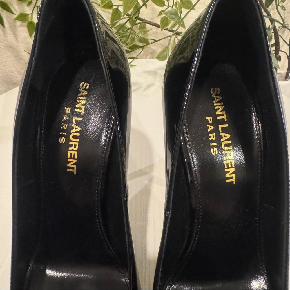 Auenthic Saint Laurent Square Toe Black Pump Heel Sandal Size 36 NIB - Picture 7 of 11
